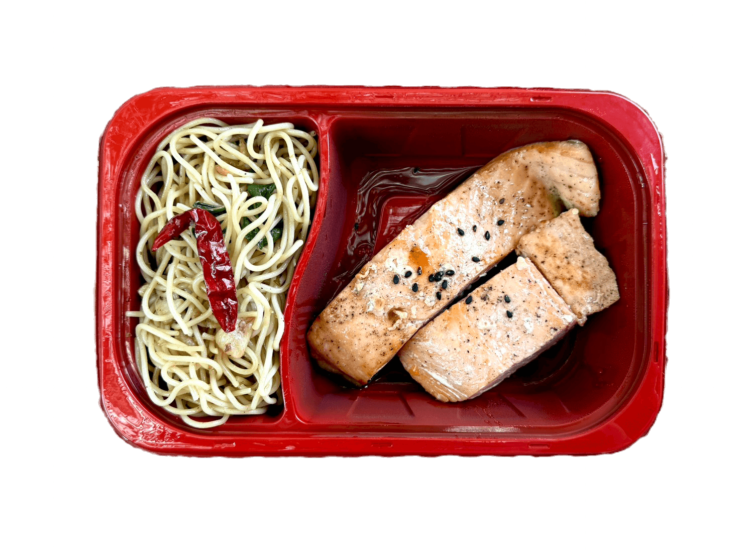 Grilled Salmon With Spaghetti
